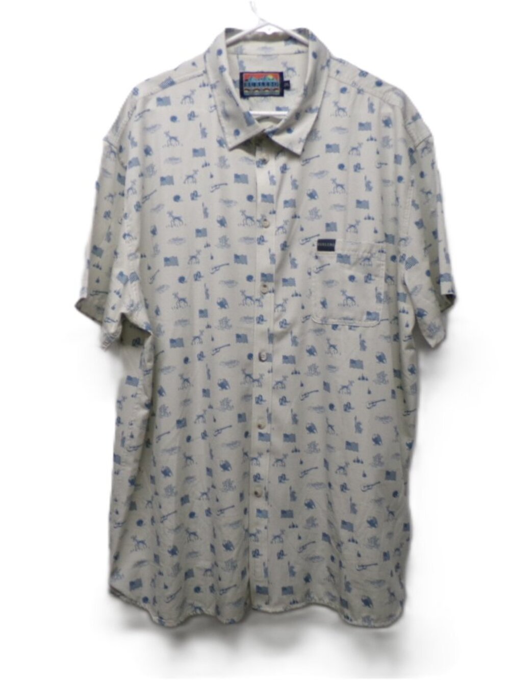 Burlebo Performance Shirt 2XL Button Up All Over Print Football Cowboy